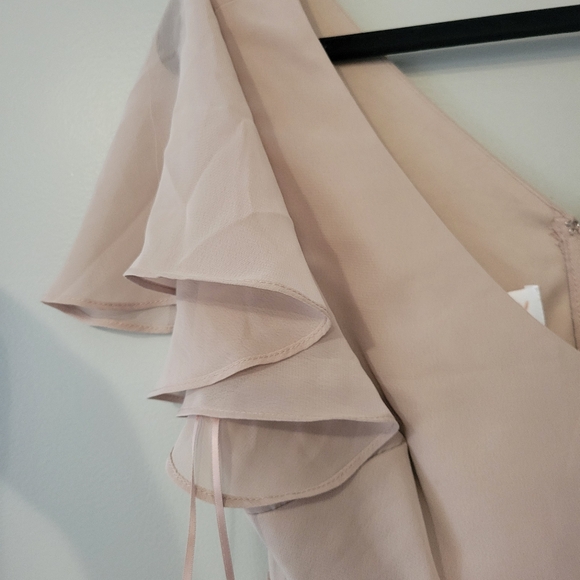 Birdy Grey Hannah Taupe Empire Chiffon Bridesmaid Wedding Dress. Size M - Picture 7 of 11